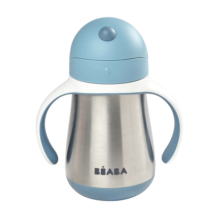 Beaba 不銹鋼吸管杯 250ml – 藍色