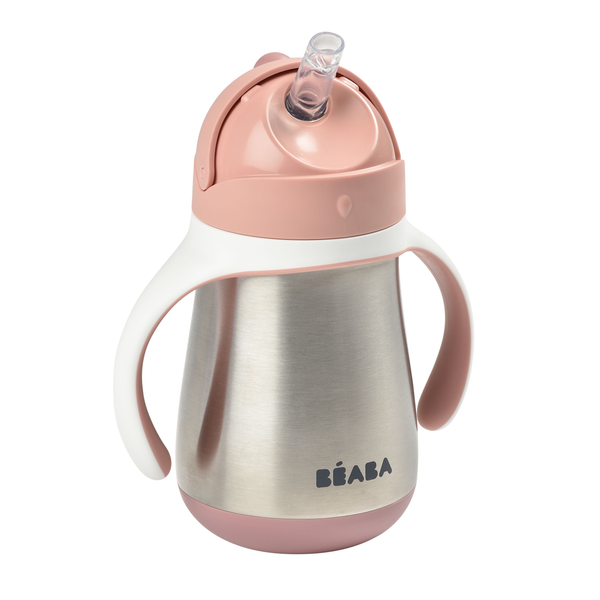 Beaba 不銹鋼吸管杯 250ml - 粉紅色