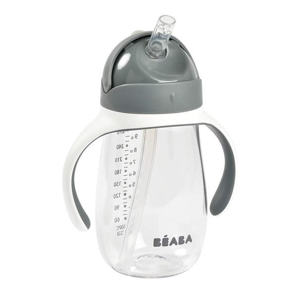 Beaba Straw Cup 300ml – Mineral Grey