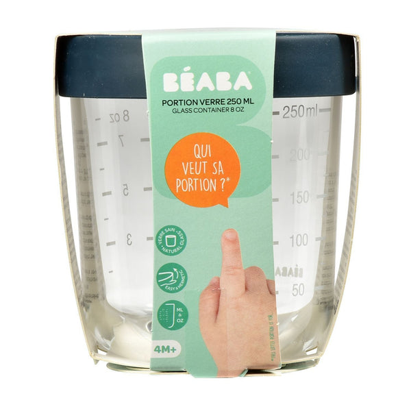 Beaba 玻璃食物儲存器250ml - 深藍色
