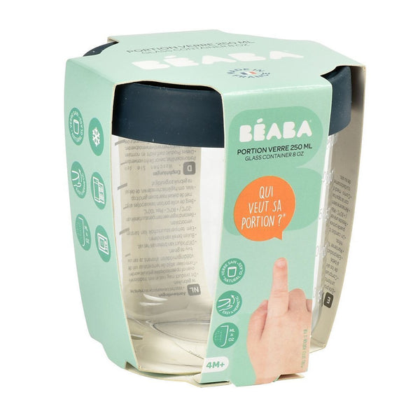 Beaba Superior Glass Portion 250ml - Dark Blue