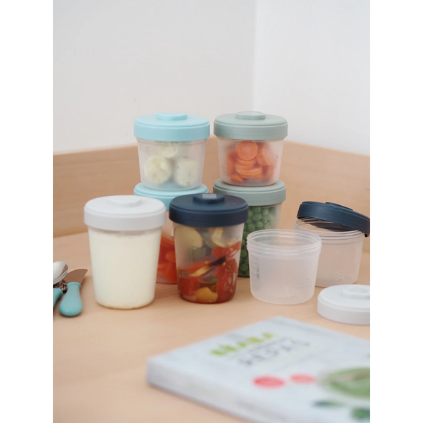 Beaba Toddler Food Storage Set – 8 Clip Portions (4x150ml + 4x250ml)