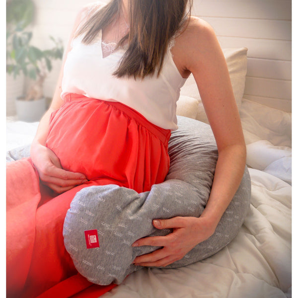 Big Flopsy™ 孕婦及寶寶護理枕 - 平織布 灰白色箭嘴图案