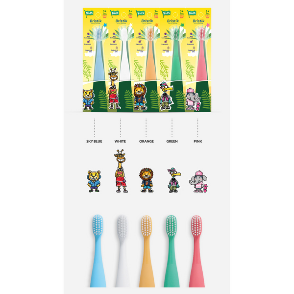 Bristik Ergo Kids Toothbrush 3Y+ Stage 2 – Green