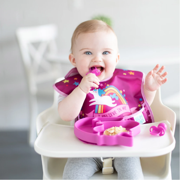 Bumkins Silicone Chewtensils (Spoon & Fork Set) - Fuchsia