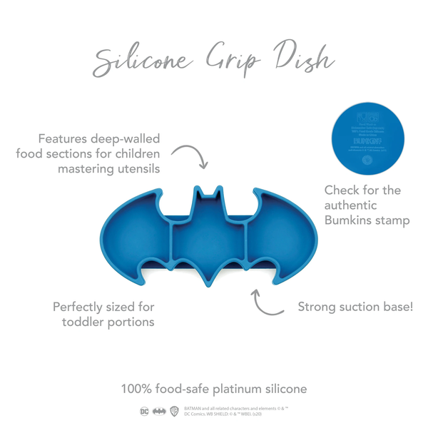 Bumkins Silicone Suction Plate – DC Comics Batman Blue