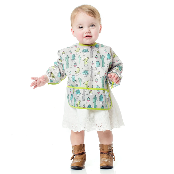 Bumkins Sleeved Bib – Cactus (6-24 Months)