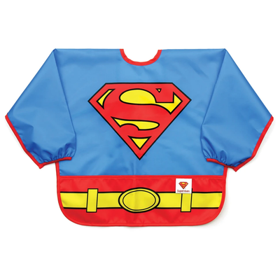 BUMKINS SLEEVED BIB - DC COMICS SUPERMAN (6-24 MONTHS)