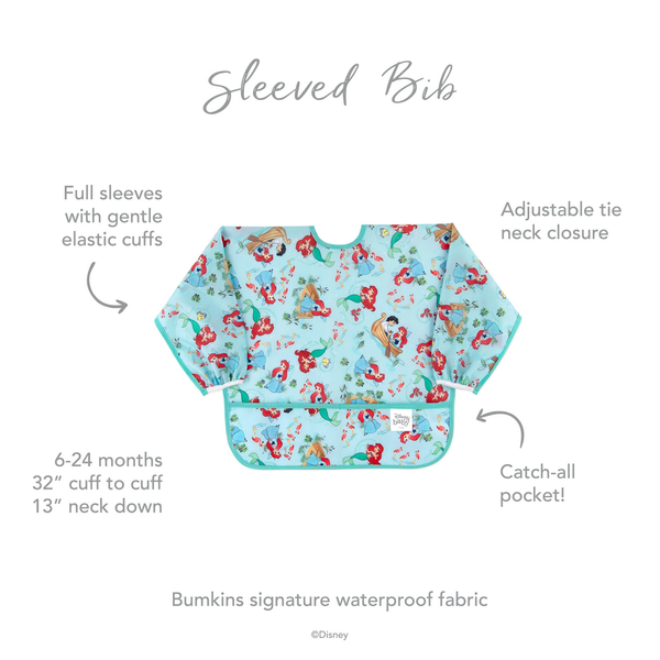 Bumkins Sleeved Bib – Disney Ariel (6-24 Months)