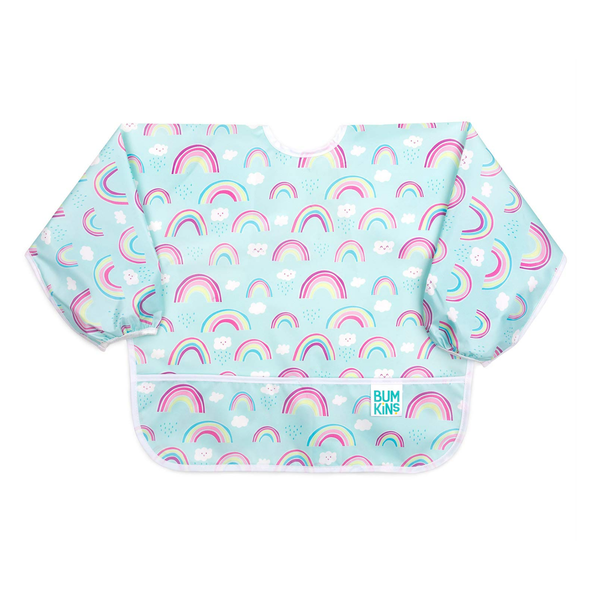 Bumkins Sleeved Bib – Rainbows (6-24 Months)