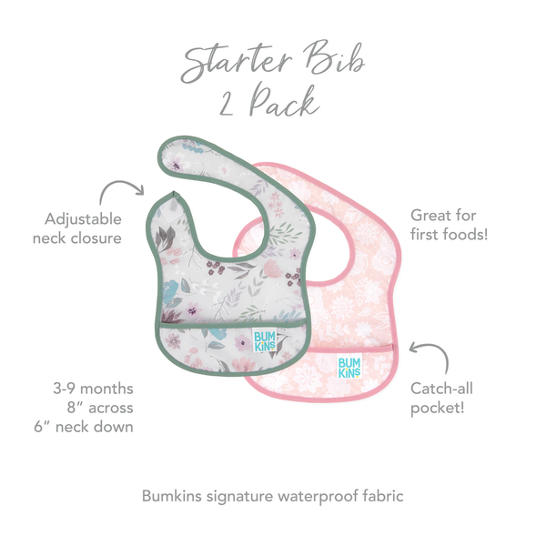 Bumkins Starter Bib 2Pcs/Pack - Floral And Lace