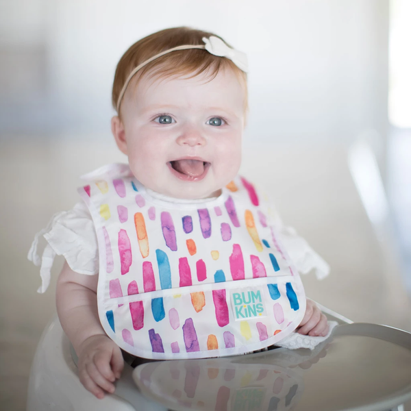 Bumkins Starter Bib 2Pcs/Pack – Watercolors And Brush Strokes