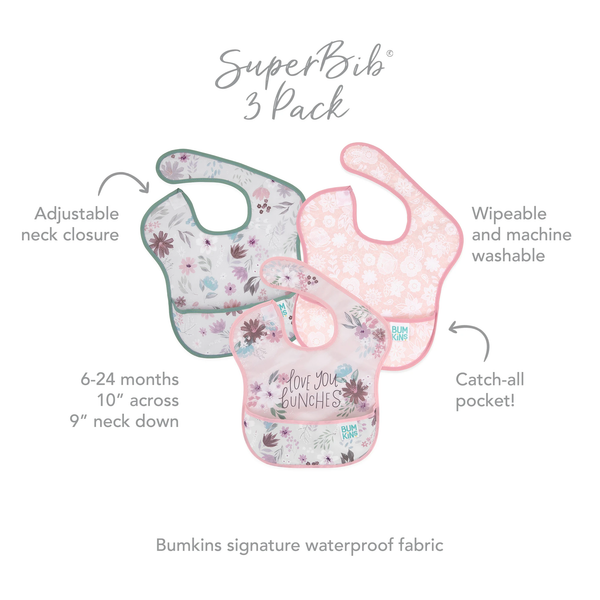 Bumkins SuperBib® 3 Pack - Love You Bunches (6-24 Months)