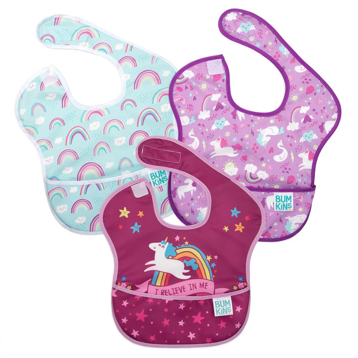 BUMKINS SUPERBIB 3PCS/PACK - UNICORN AND RAINBOW (6-24 MONTHS)