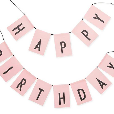 Design Letters Birthday Flags – Pink