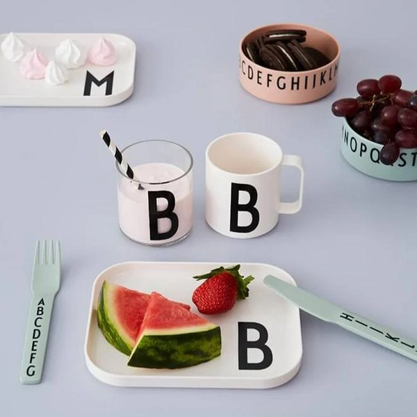 Design Letters Breakfast Dinner Lunch Bowl Set – Green/Grey/White