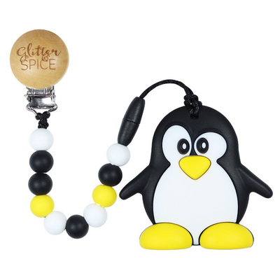 Glitter And Spice Penguin Teether – Black