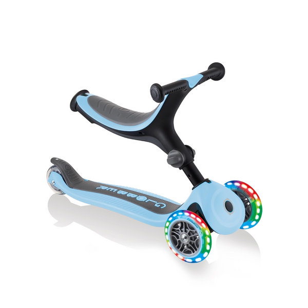 Globber GO•UP 3合1發光車輪摺疊滑板車 - 淺粉藍