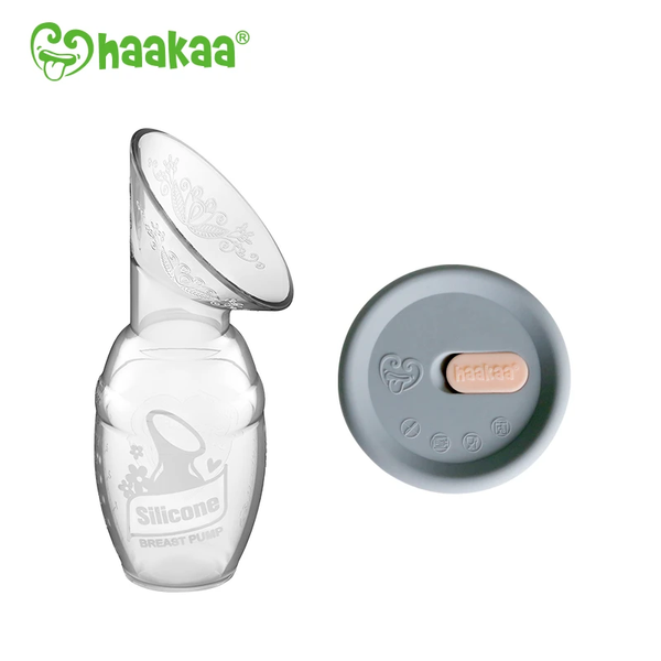 HAAKAA GIFTBOX SET SILICONE BREAST PUMP & SILICONE CAP 150ML