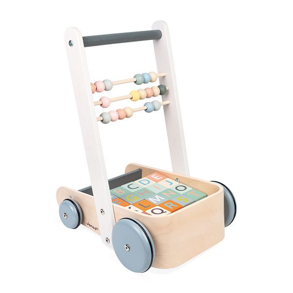 Janod Sweet Cocoon Cart with ABC Blocks