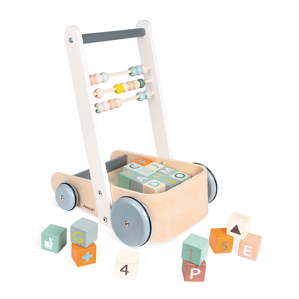 Janod Sweet Cocoon Cart with ABC Blocks