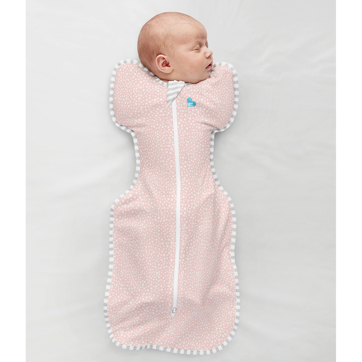 Love To Dream Swaddle Up Bamboo 1.0 Tog Pink Wave Dot Medium Baby Sophie BABY SOPHIE