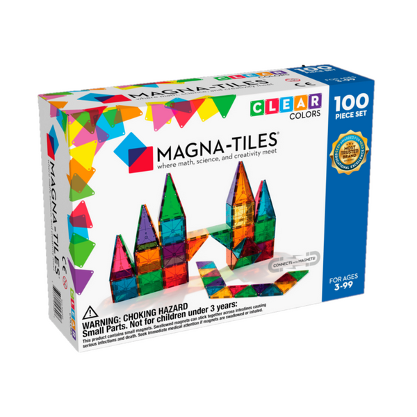 Magna-Tiles 磁力片積木玩具 - 透光彩色 100塊套裝