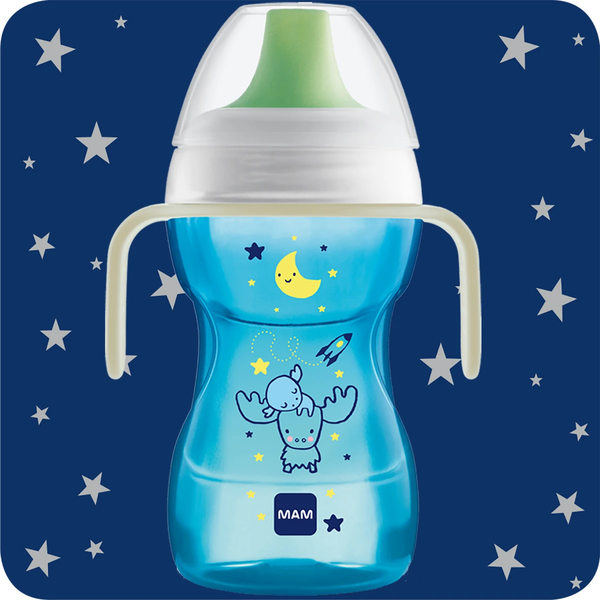 Mam Night Time Fun To Drink Cup 270ml with Handles - Blue