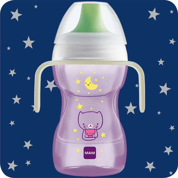 Mam Night Time Fun To Drink Cup 270ml with Handles - Pink