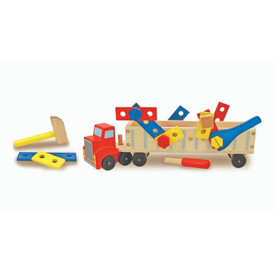 Melissa & Doug Big Rig Building Truck Wooden Play Set