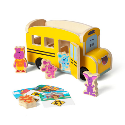 Melissa & Doug Blue's Clues & You! Wooden Pull-Back School Bus