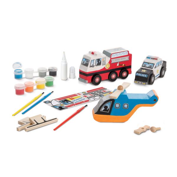 Melissa & Doug Created by Me! Rescue Vehicles Wooden Craft Kit