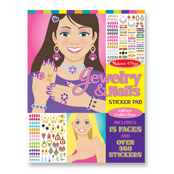 Melissa & Doug Jewelry & Nails Glitter Stickers Pad