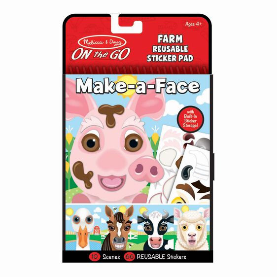 Melissa & Doug Make-A-Face - Farm Reusable Sticker Pad