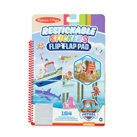 Melissa & Doug PAW Patrol Restickable Stickers Flip-Flap Pad - Adventure Bay