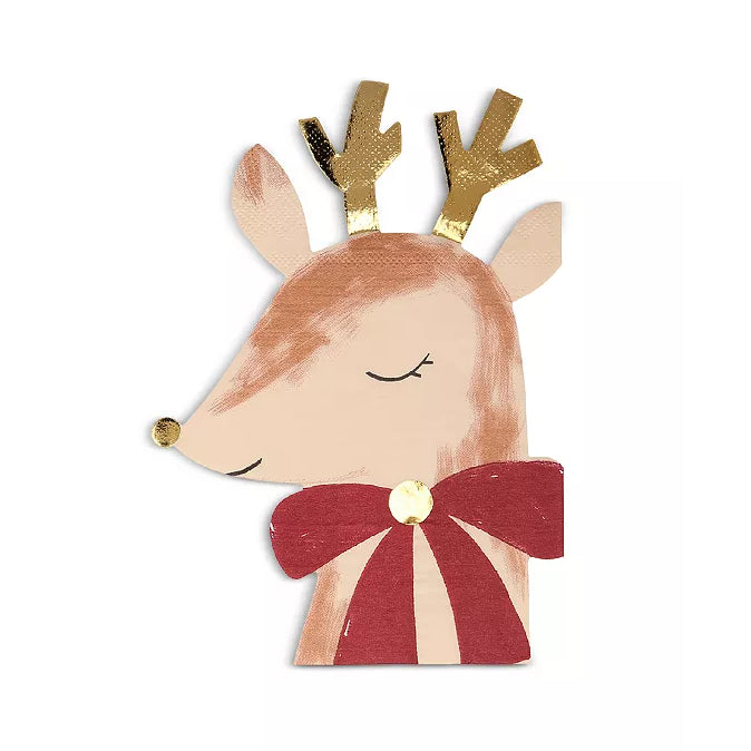 Meri Meri Reindeer With Bow Napkins (Set Of 16)