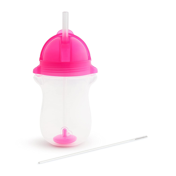Munchkin Any Angle Click Lock Weighted Straw Cup 10Oz 2Pk – Pink/Orange