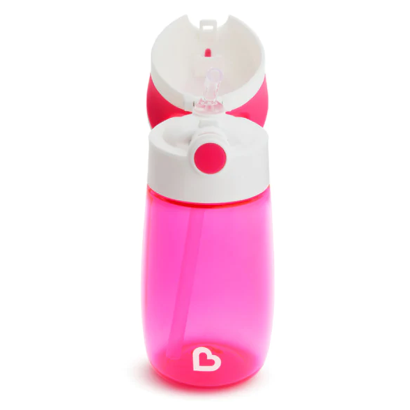 Munchkin 翻蓋Tritan吸管杯355ml – 粉紅色