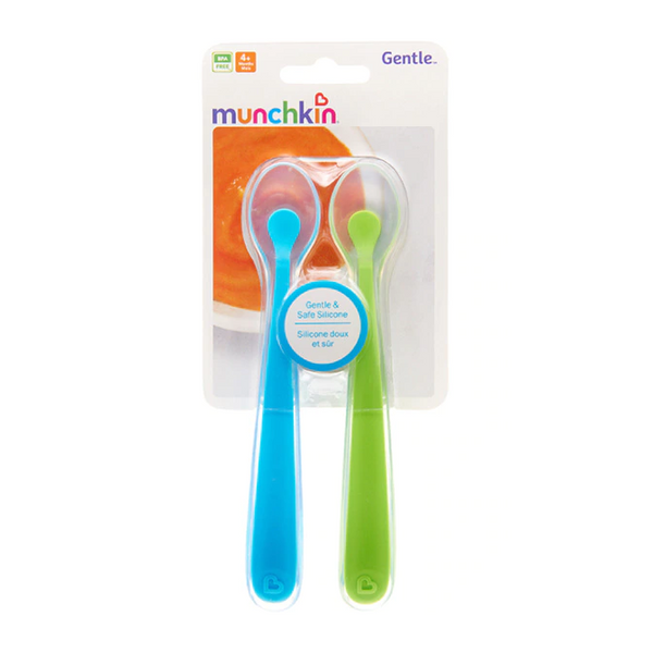 Munchkin Gentle Silicone Spoons – Blue/Green 2Pk