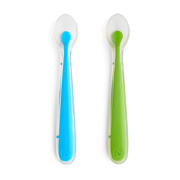 Munchkin Gentle Silicone Spoons – Blue/Green 2Pk