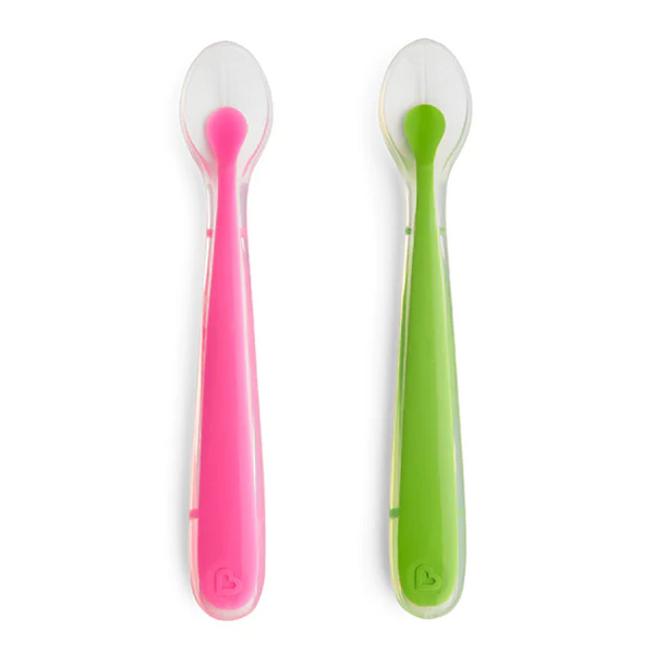 Munchkin Gentle Silicone Spoons – Pink/Green 2Pk