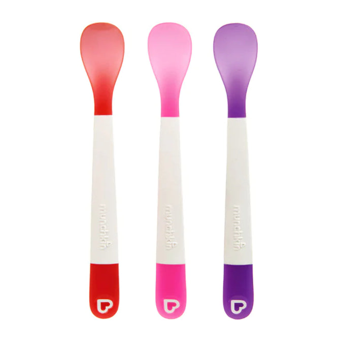 Munchkin Lift Infant Spoons 3Pk - Red/Pink/Purple