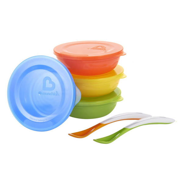 Munchkin Love-A-Bowls 4Pk Feeding Set - Blue/Orange/Yellow/Green