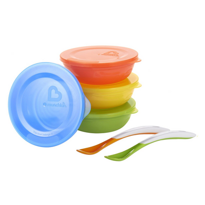 Munchkin Love-A-Bowls 4Pk Feeding Set - Blue/Orange/Yellow/Green