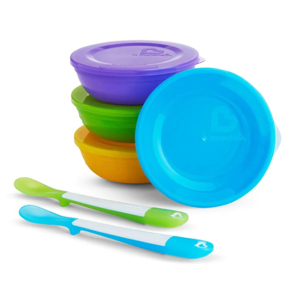 Munchkin Love-A-Bowls 4Pk Feeding Set - Blue/Purple/Green/Orange