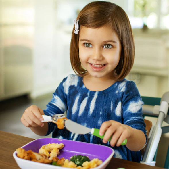 Munchkin Splash Toddler Fork, Knife And Spoon Set – Green