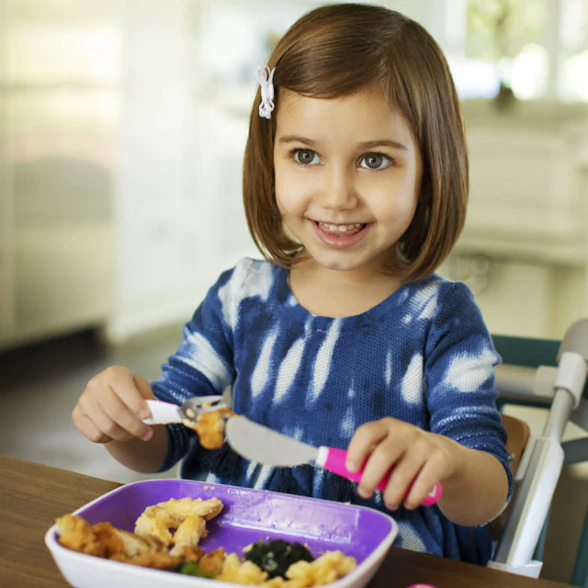 Munchkin Splash Toddler Fork, Knife And Spoon Set – Pink