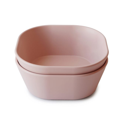 Mushie Dinner Bowl Square Blush