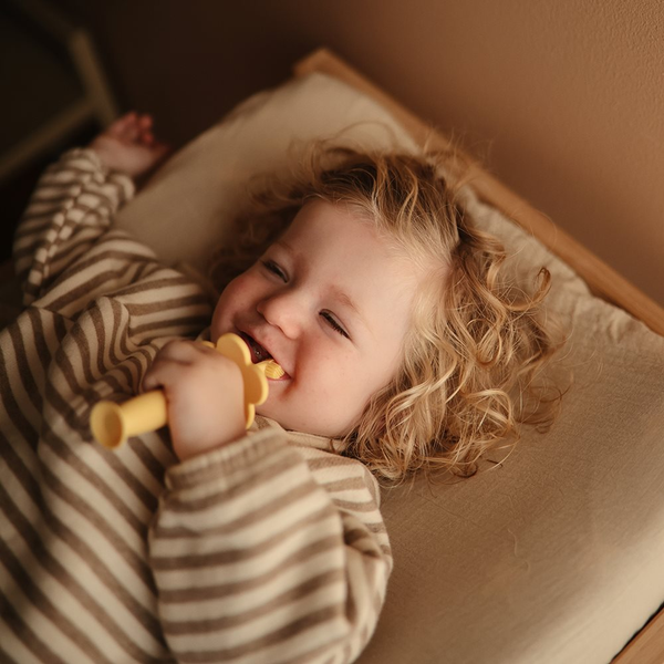 Mushie Flower Training Toothbrush - Pale Daffodil