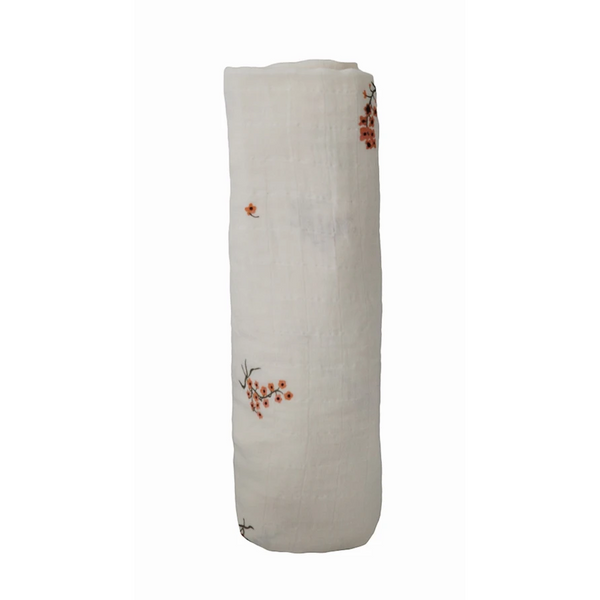 Mushie Muslin Swaddle Blanket Organic Cotton – Flowers